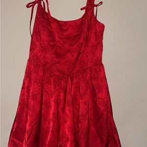 Francesca's Collections Vibrant Red Floral Dress